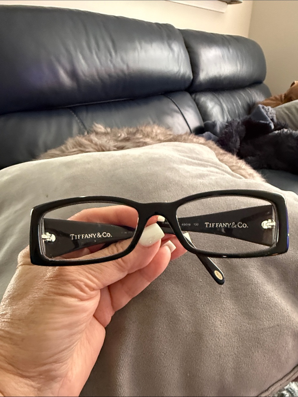 Tiffany & Co. Black Leather Glasses Case with T&Co glasses !